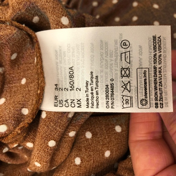 New H&M Brown Polka dots Blouse Top - Picture 8 of 8